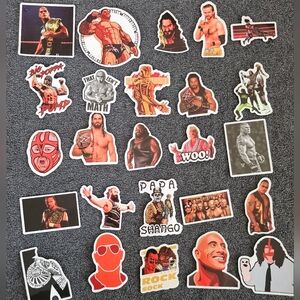 Wrestling Themed Sticker Set, Wrestling themed stickers, wwe, the rock, 25pc,